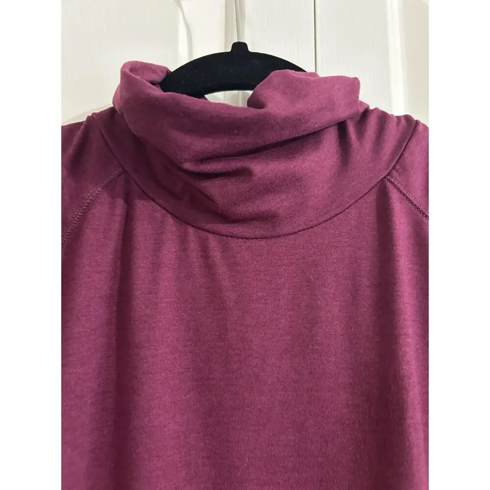 Eddie Bauer Active Womens Funnel Neck Sweatshirt Purple XL Raglan Pockets